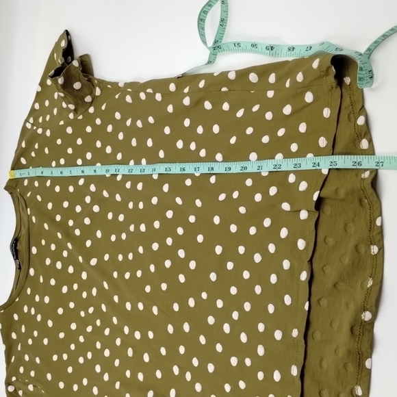 Zara green/White polka dot size large loose fit tee - Picture 7 of 7